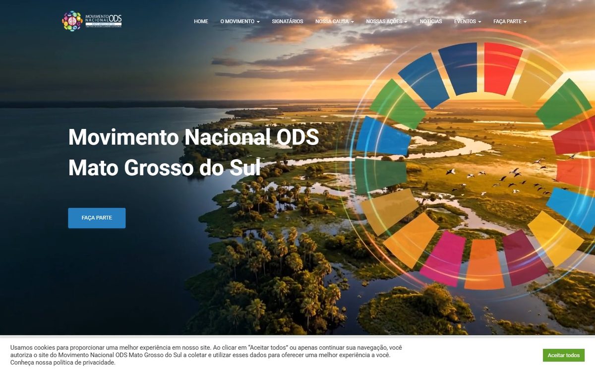 Página inicial do Movimento Nacional ODS em Mato Grosso do Sul